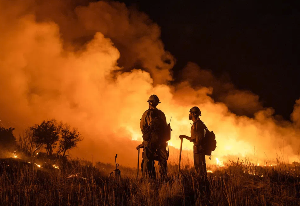  Firefighters fighting wildfire: Image by rawpixel